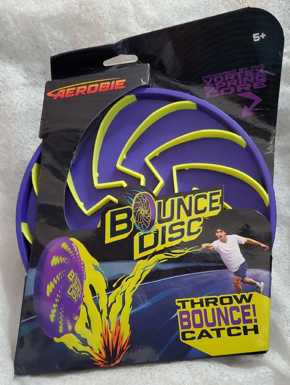 NWT Aerobie Bounce Disc Purple and Yellow - Bounce Throw Toy